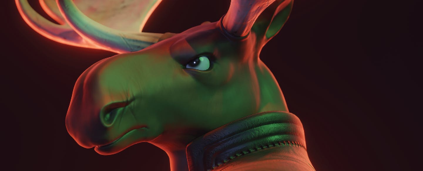 3D animated moose guy